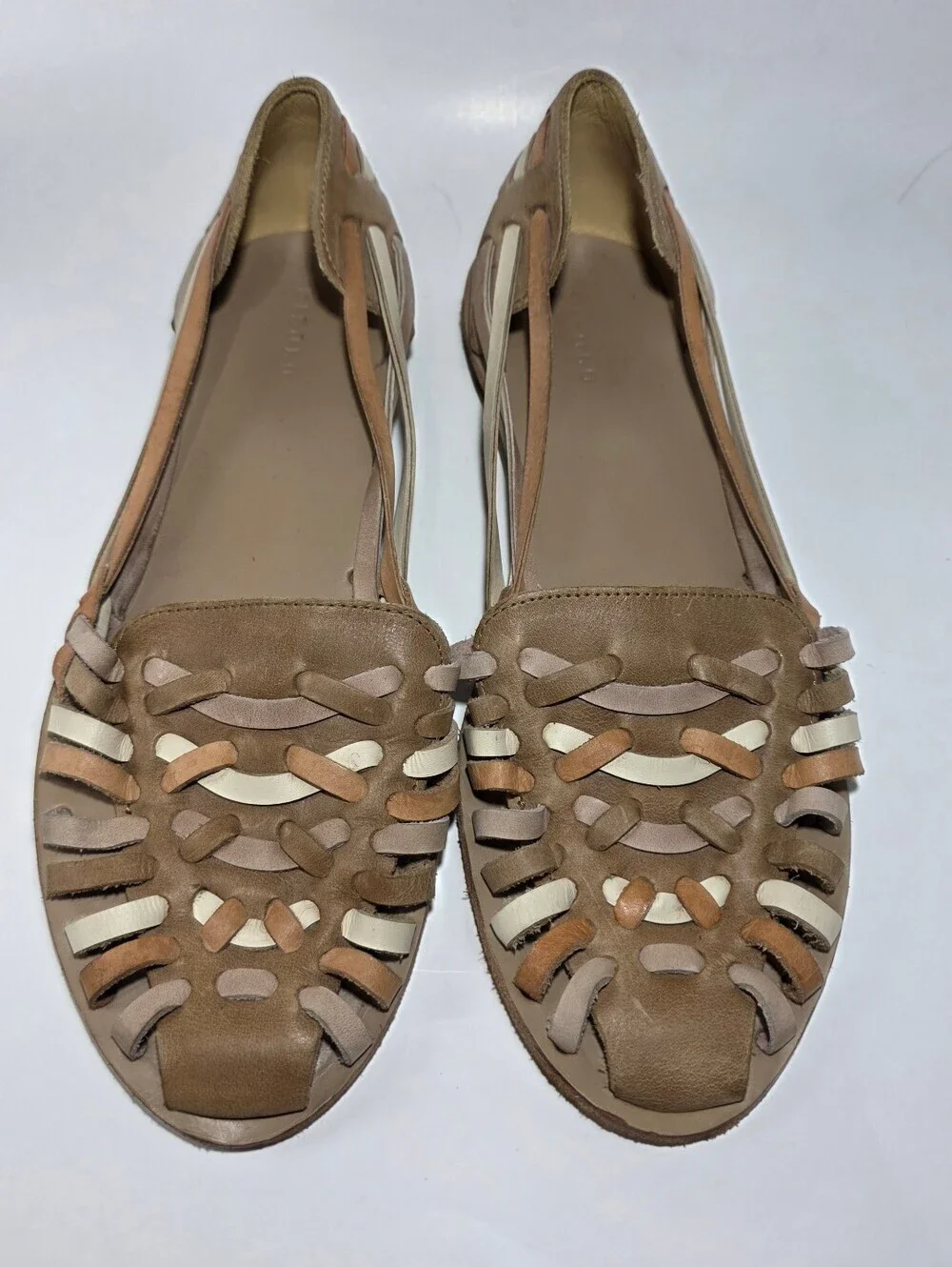 Nisolo Women’s Leather Huarache Slingback Sandals Multicolor Woven Size 11